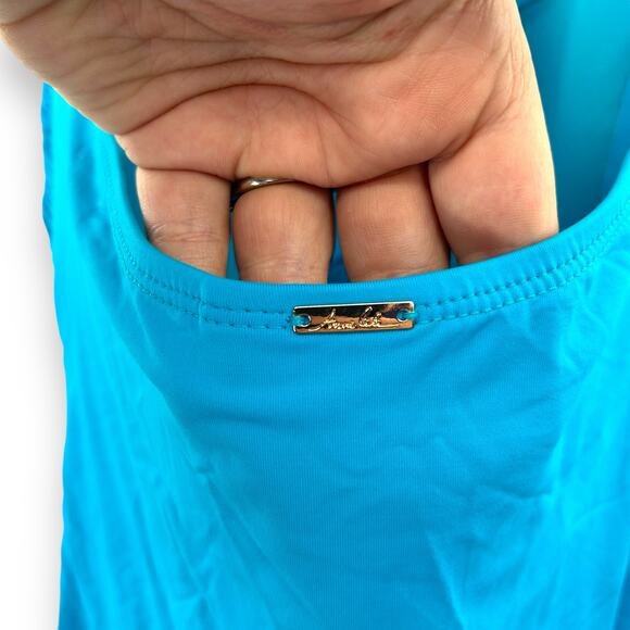NEW Anne Cole Twist Front Halter One Piece Swimsuit Size 6 Cerulean Blue Bandeau - Picture 8 of 12